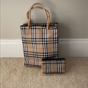 Burberry tote and coin purse